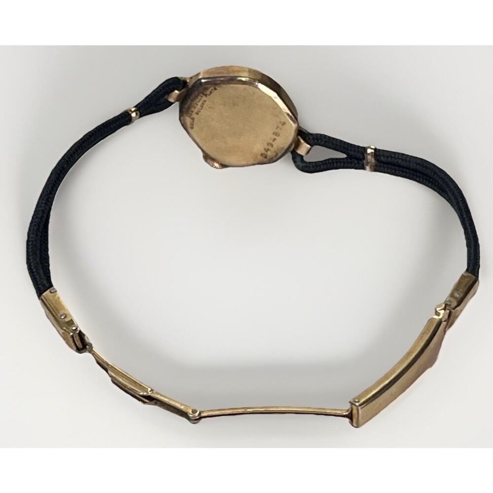 1940’s BULOVA Art Deco 10K Rolled Gold Plate Ladies Wrist Watch Cord Band READ - Picture 12 of 16